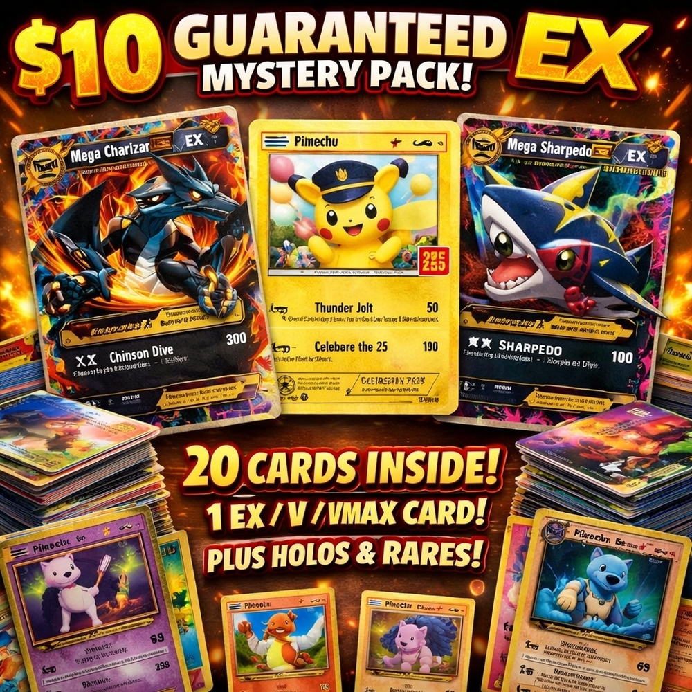 Pokemon Trading Cards Mystery Pack - Yellow, Red, Orange, Black